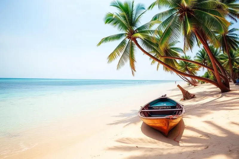 Wooden boat on Bentota beach